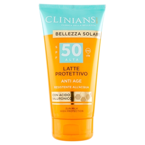 Clinians Bellezza Solare Latte Protettivo Anti Age SPF 50 Alta UVA + UVB 150 mL